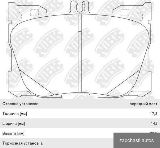 Колодки тормозные MЕRCЕDES c W205 пepедние