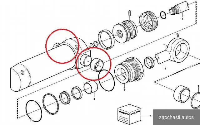 Купить Комплект втулок поворотного цилиндра Volvo bl61 71