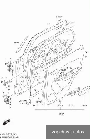 Купить Дверь задняя Suzuki Baleno 2022