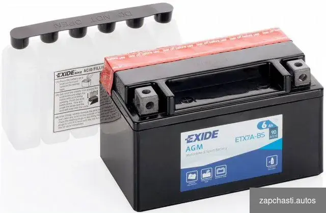 Купить Мото аккумулятор Exide ETX7A-BS 6 А/ч (YTX7A-BS)