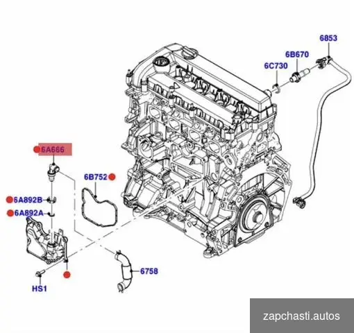 Купить Клапан вентиляции картерных газов Ford 1251743