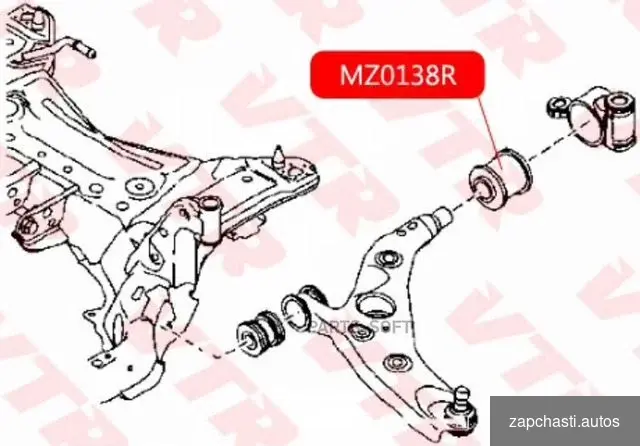 Купить Сайлентблок рычага передней подвески, задний VTR MZ0138R