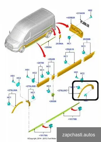 Купить Накладка крыла задняя правая Ford Transit 8 MK8