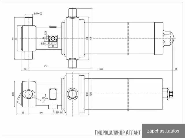 Купить Гидроцилиндр подъема кузова Атлант ATL 157-4-5185