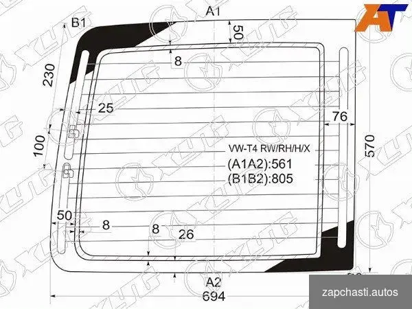 Купить Стекло заднее volkswagen transporter