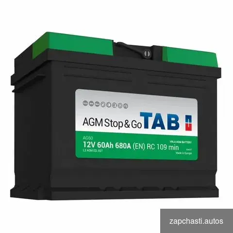 Купить Аккумулятор 60 Ач TAB AGM Stop&Go обр. полярности