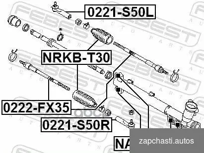 Купить Сайлентблок рулевой рейки (комплект) NAB-S50-KI