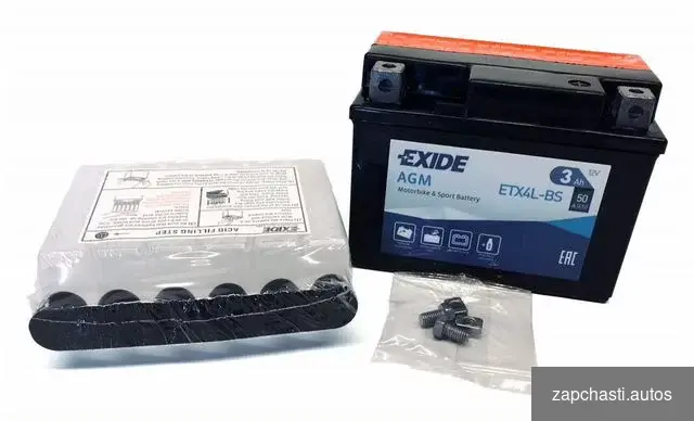 Купить Мото аккумулятор Exide ETX4L-BS 3 А/ч (YTX4L-BS)