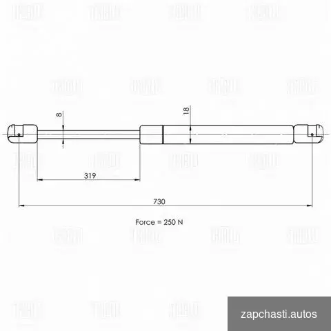 Купить Упор газовый (амортизатор) капота trialli GS 1811