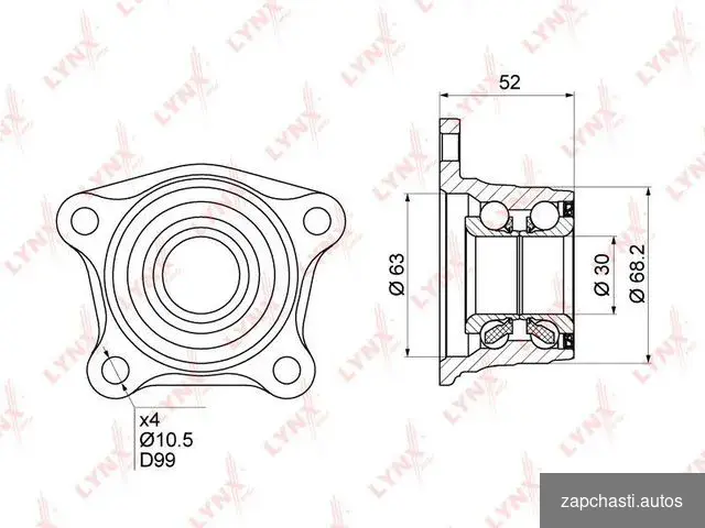 Купить Подшипник ступицы lynxauto WB-1022