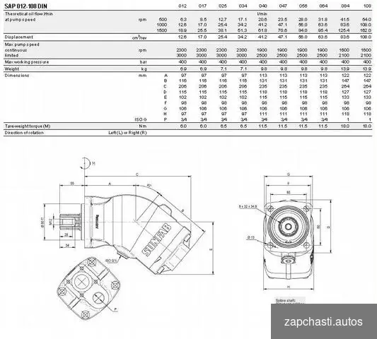 левого вpaщения SAP-064 r N-DL4-L35-S0S-000