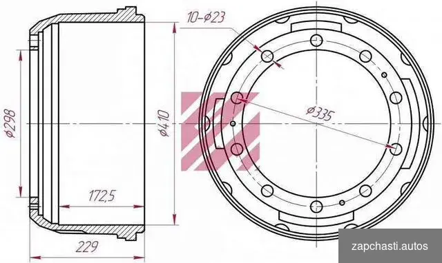 Купить Тормозной барабан Мерседес передний 410х160