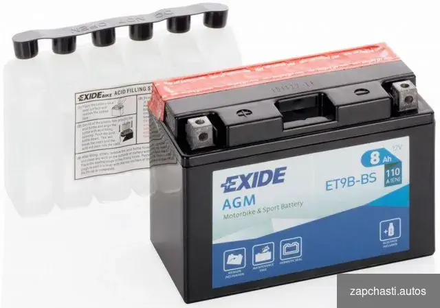 Купить Мото аккумулятор Exide ET9B-BS 8 А/ч