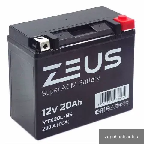 Купить Аккумулятор zeus super AGM 20 Ач о.п YTX20L-BS