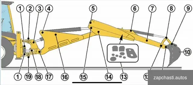 Купить Пальцы и втулки на заднюю стрелу Terex