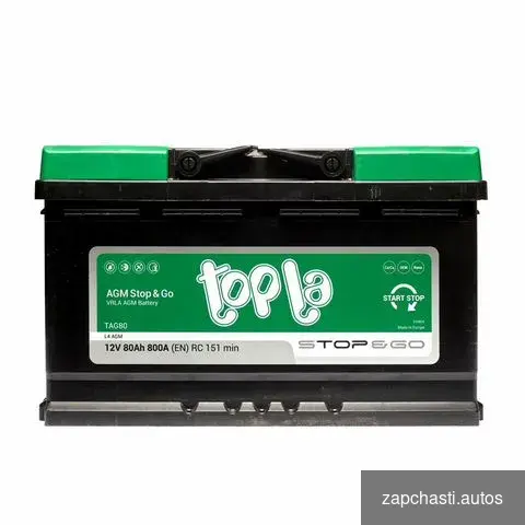 Купить Аккумулятор AGM 80Ач Topla EK800 start-stop 800A