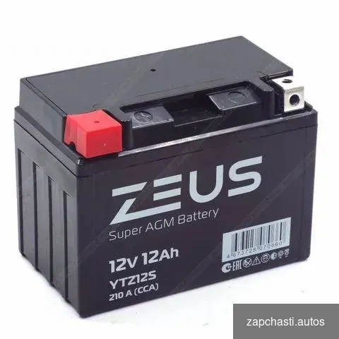 Купить Аккумулятор zeus super AGM 12 Ач п.п. (YTZ12S)