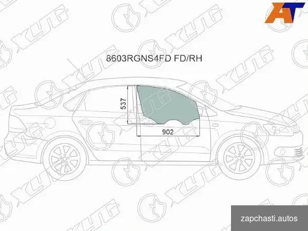 Купить Стекло боковое опускное volkswagen polo