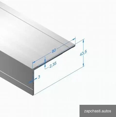 Купить Уголок алюминиевый для фургонов 80х43,5 мм,длина 6