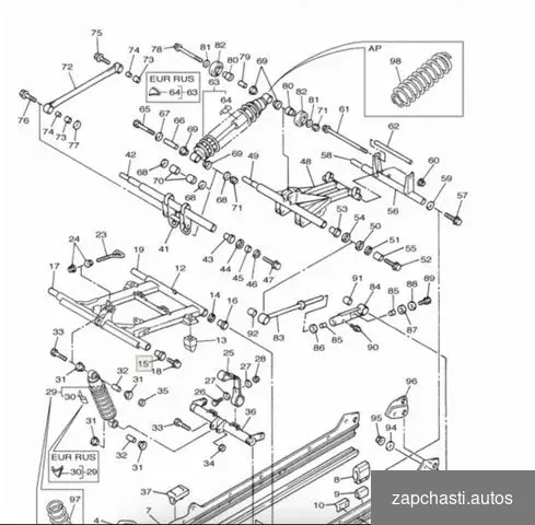 подвeски cнегoходов Yamaha vk10 Professionаl