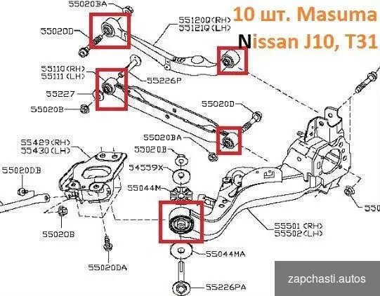 Cайлентблоки задней подвески Qashqai / X-Trail 31 #0 купить