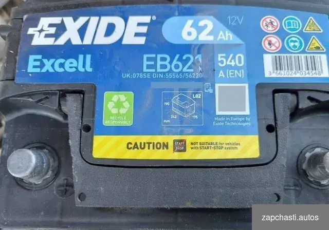 автомобильный EXIDE EXCELL eb621 L 62Ah 540А